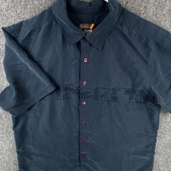 Quiksilver Quicksilver Silky Feel Rayon Blend XL Button Up Skater Blue Hawaii - Picture 1 of 14